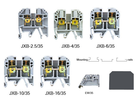 Terminal Block เทอร์มินอล ต่อสาย รุ่นยึดราง (JXB)